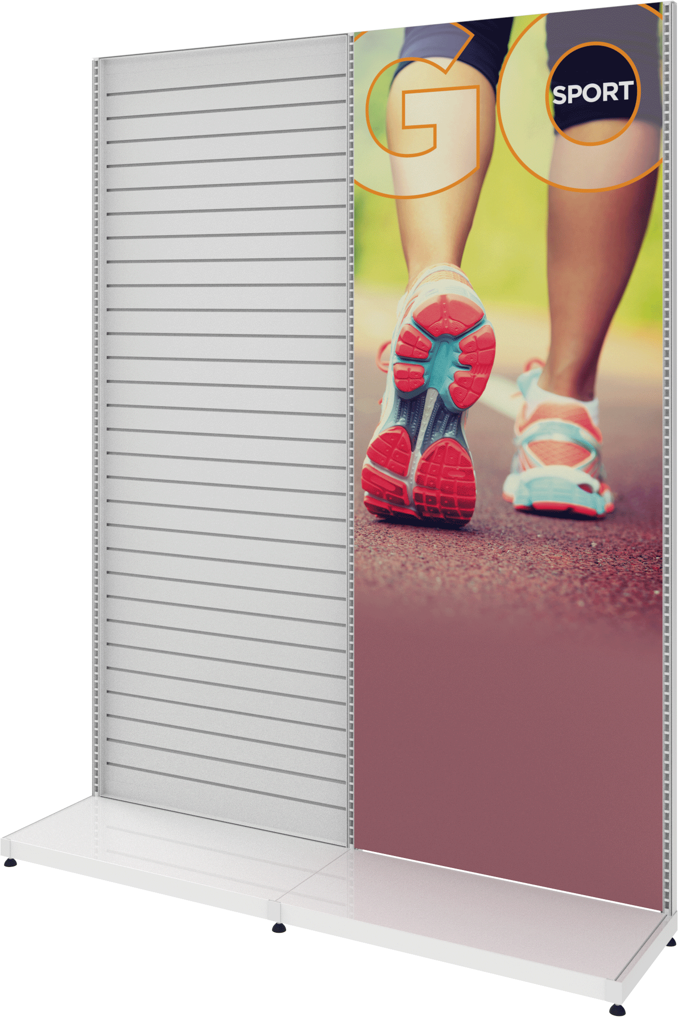 MODIFY Slatwall Stand with Graphics Panel - 74"W x 96"H - Product Display with Graphics