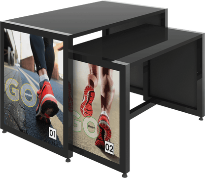 MODIFY Nesting Table 02 - 48"W x 30"H - Product Display with Graphics