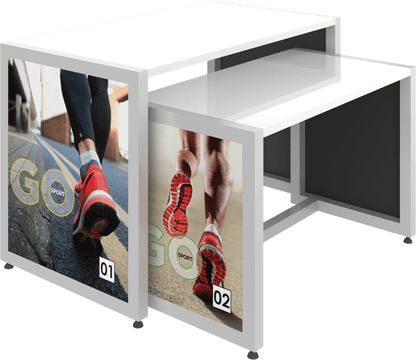 MODIFY Nesting Table 01 - 56"W x 36"H - Product Display with Graphics