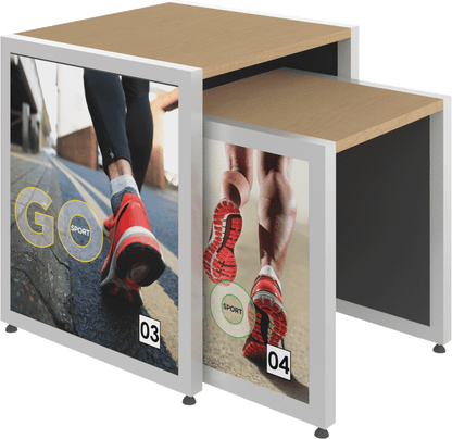 MODIFY Nesting Table 04 - 27"W x 30"H - Product Display with Graphics