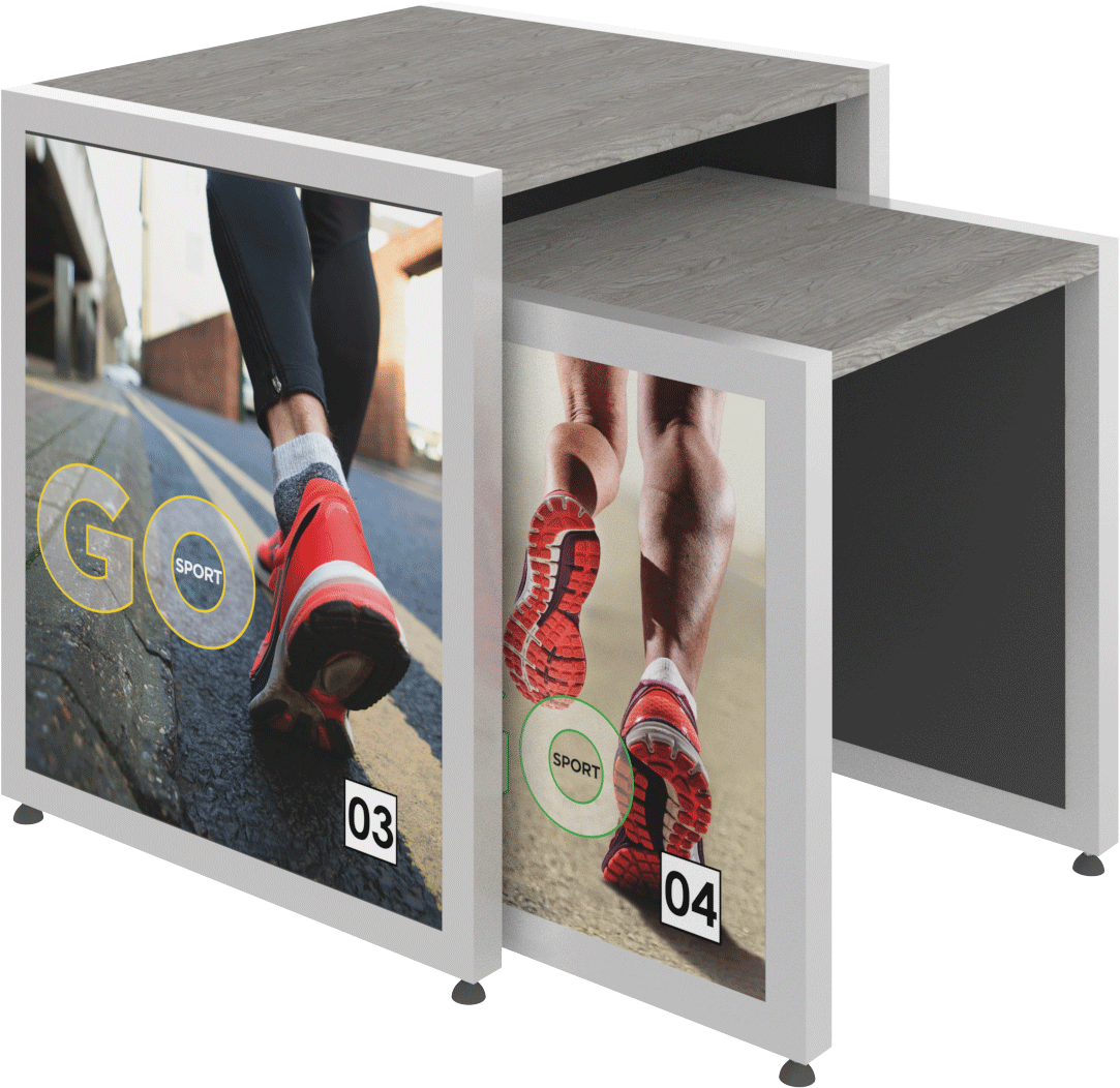 MODIFY Nesting Table 04 - 27"W x 30"H - Product Display with Graphics