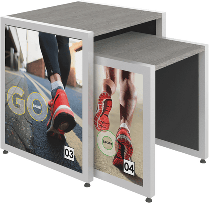 MODIFY Nesting Table 04 - 27"W x 30"H - Product Display with Graphics